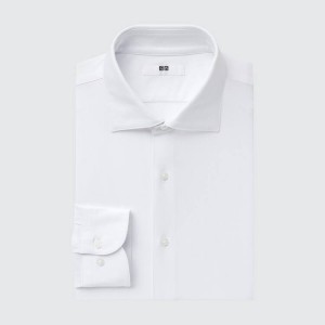 Camisas Uniqlo Non-iron Jersey Regular Fit (Semi-cutaway Collar) Hombre Blancas | 42916-OHUB