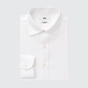 Camisas Uniqlo Super Non-iron Slim Fit (Semi-cutaway Collar) Hombre Blancas | 35817-QOTE