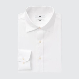 Camisas Uniqlo Super Non-iron Slim Fit (Semi-cutaway Collar) Hombre Blancas | 63519-CEHY