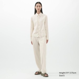 Camisas Uniqlo U Stretch Mujer Blancas | 47581-LQMR