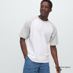 Camiseta Uniqlo Oversized Raglan Half Sleeved Hombre Gris | 38569-UXJK
