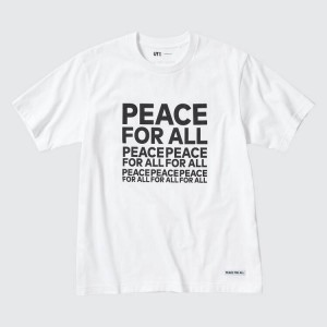 Camiseta Uniqlo Peace For All Ut Estampadas (Kashiwa Sato) Mujer Blancas | 24537-RHOK