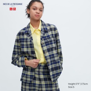 Chaquetas Uniqlo Ines De La Fressange Linen Algodon Blend Coverall Mujer Azules | 71098-HAYT