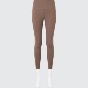 Leggins Uniqlo Airism Uv Protection With Pockets Mujer Marrones | 57396-IEFV