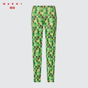 Leggins Uniqlo Marni Heattech Printed Thermal Mujer Verde | 69587-WNAQ