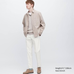 Pantalones Uniqlo Airsense Ultra Light Algodon-like (Long) Hombre Blancas | 62819-AWIY