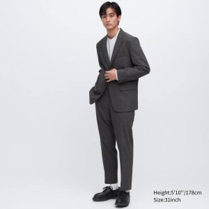 Pantalones Uniqlo Airsense Ultra Light Lana-look Hombre Gris Oscuro | 07519-JFTQ