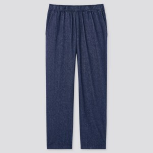 Pantalones Uniqlo Jersey Relaxed Fit Ankle Length (2021 Season) Hombre Azules | 53748-PBFU