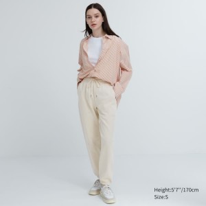 Pantalones Uniqlo Joggers Mujer Beige | 65270-AUNS