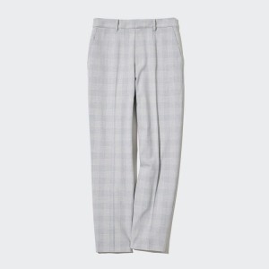 Pantalones Uniqlo Smart Checked Ankle Length Mujer Gris Claro | 95048-GIDA