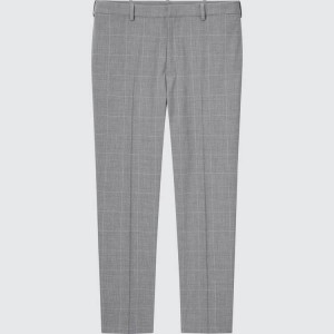 Pantalones Uniqlo Smart Comodidad Glen Checked Ankle Length Hombre Gris | 45321-NKZA