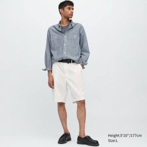 Short Uniqlo Chino Hombre Blancas | 23804-JTRH