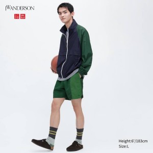 Short Uniqlo Jw Anderson Colour Block Active Utility Hombre Verde | 90256-AQVM