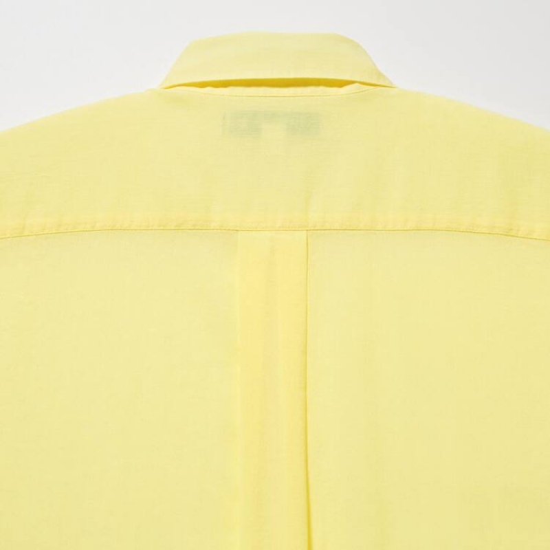 Camisas Uniqlo Ines De La Fressange Sheer Algodon Relaxed Fit Long Sleeved Mujer Amarillo | 92540-WQXZ