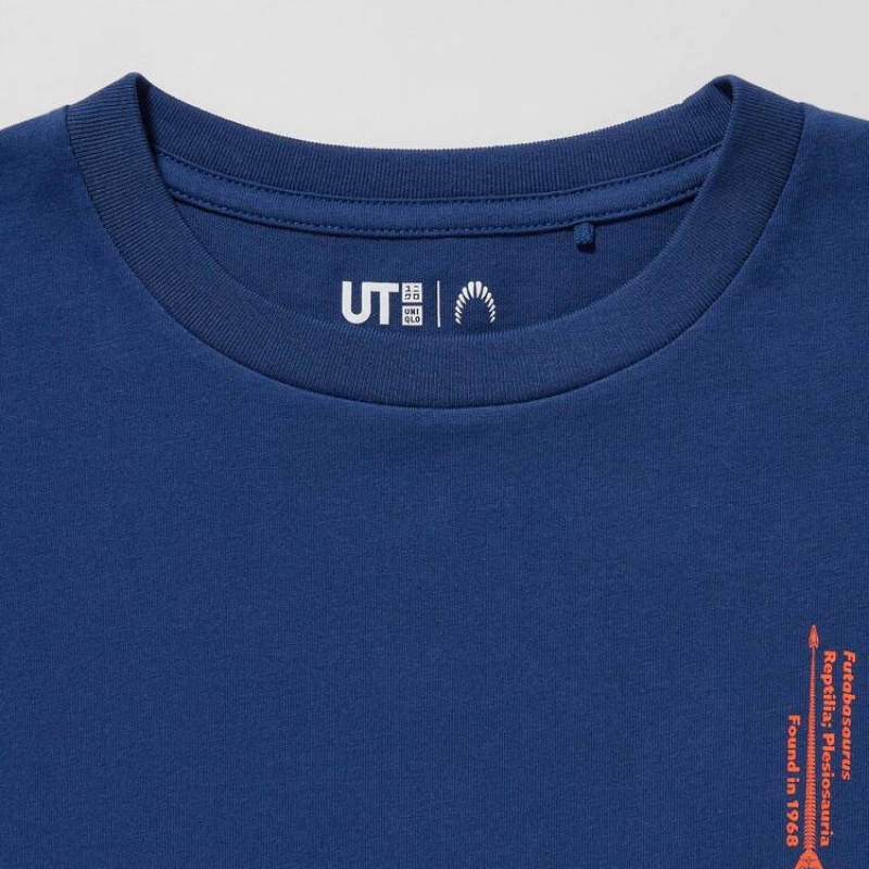 Camiseta Uniqlo National Museum Of Nature And Science Tokyo Ut Estampadas Niños Azules | 34986-YDBK