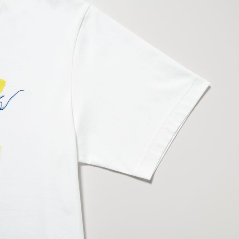 Camiseta Uniqlo Peace For All Ut Estampadas (Ines De La Fressange) Hombre Blancas | 97805-CAEY
