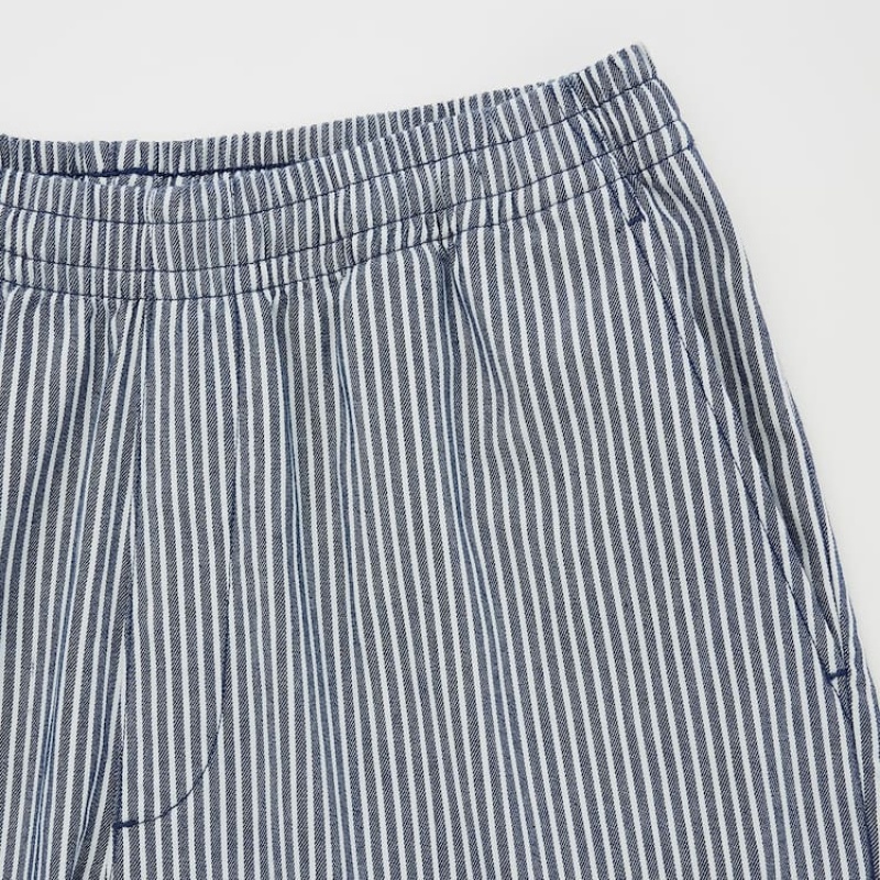 Pantalones Uniqlo Hickory Easy Relaxed Ankle Length Hombre Azules | 43268-BTPK