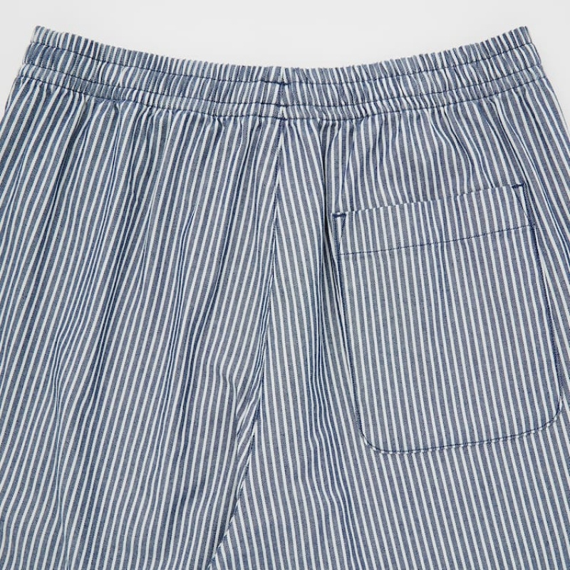 Pantalones Uniqlo Hickory Easy Relaxed Ankle Length Hombre Azules | 43268-BTPK