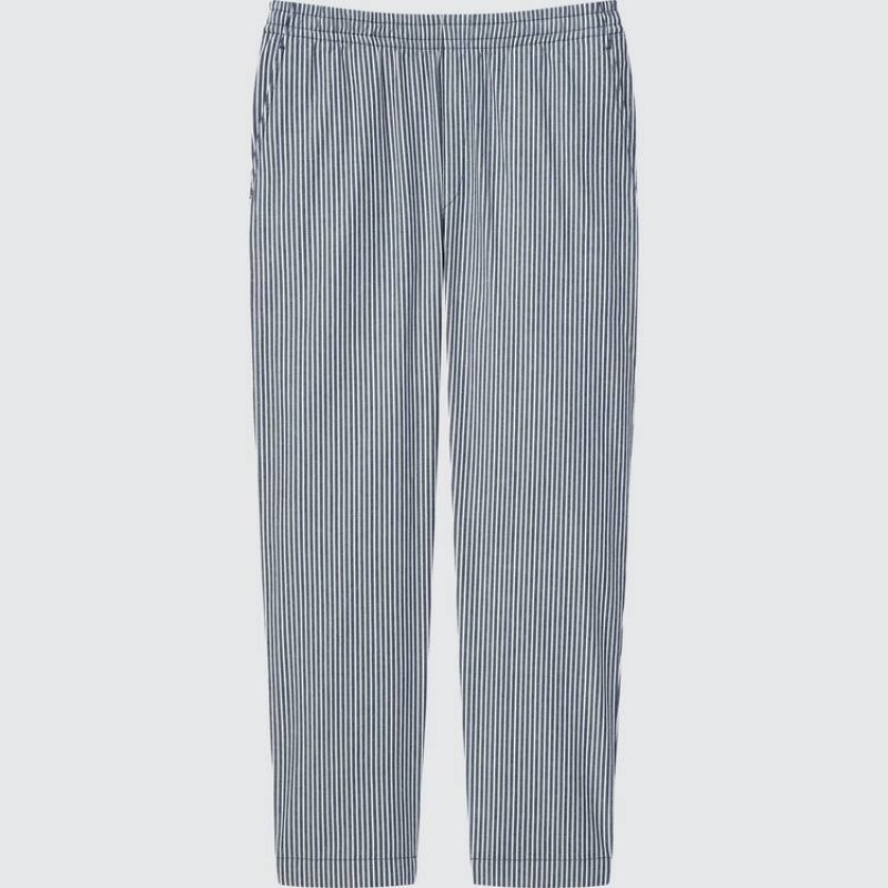 Pantalones Uniqlo Hickory Easy Relaxed Ankle Length Hombre Azules | 43268-BTPK