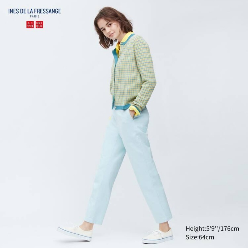 Pantalones Uniqlo Ines De La Fressange Algodon Chino Mujer Azules | 81036-AZRN