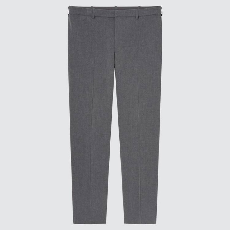 Pantalones Uniqlo Smart Comodidad Ankle Length (Long) (2021 Season) Hombre Gris | 17690-SBIL