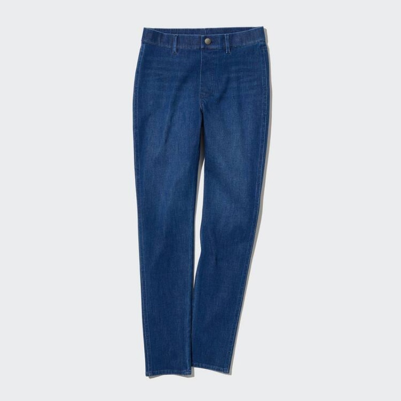 Pantalones Uniqlo Ultra Stretch Denim (Long) Mujer Azules | 56291-UNFK