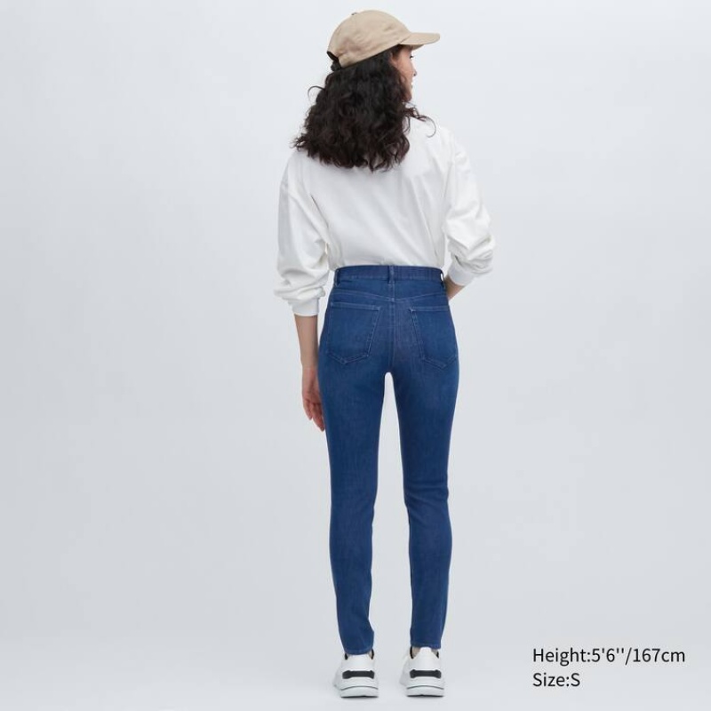 Pantalones Uniqlo Ultra Stretch Denim Mujer Azules | 72054-LUGW